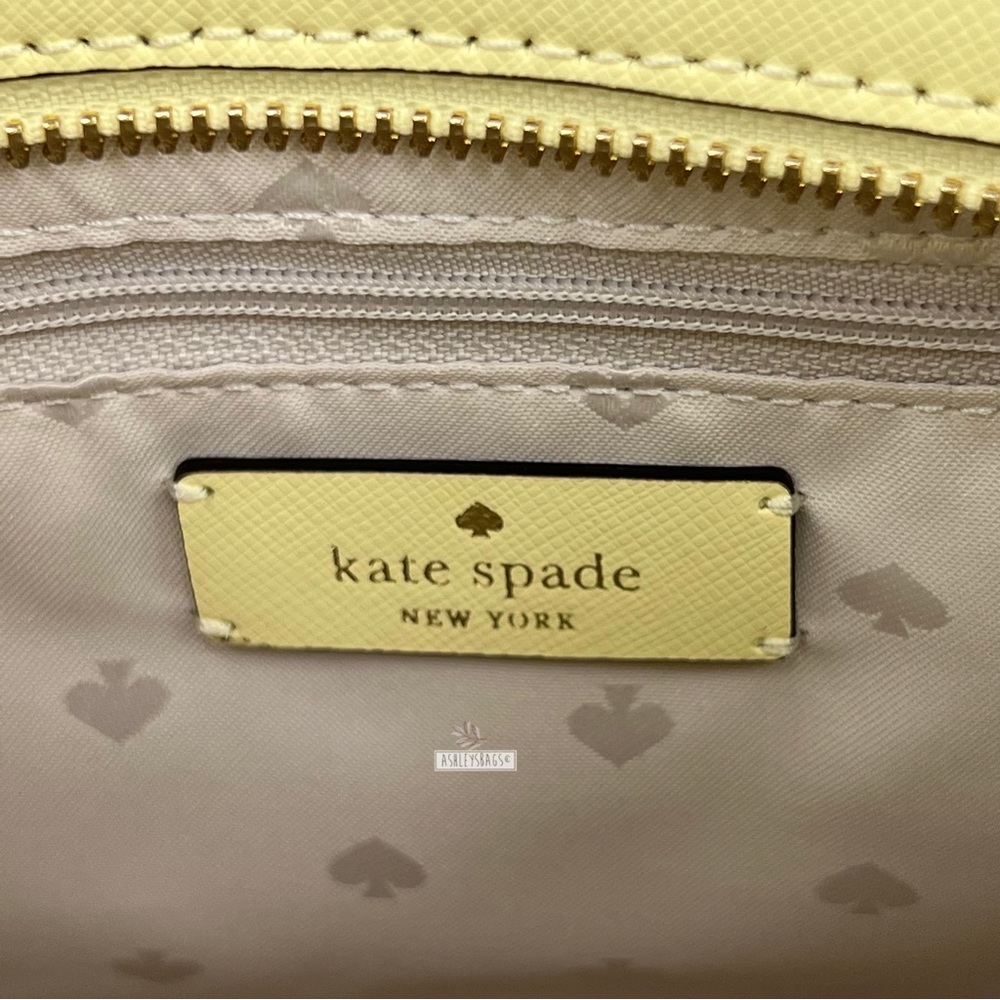 Kate Spade Staci Medium Satchel Crossbody In Lemon Fond - Picture 8 of 10